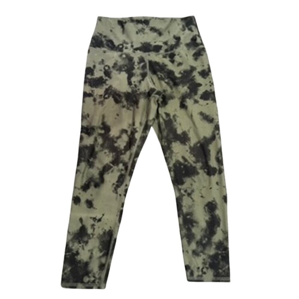 Evolution and Creation Watercolor Capri Leggings in Green/Black, Size L​